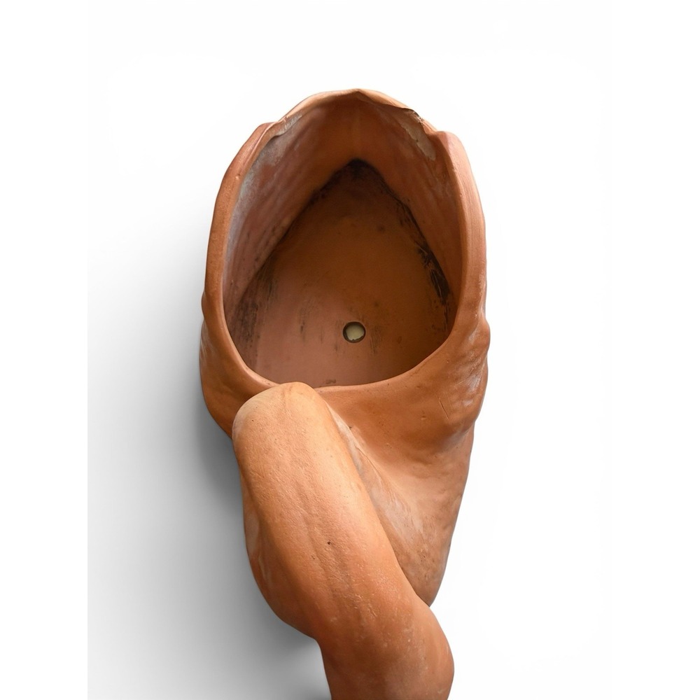Vintage Terracotta Swan Planter Pot 14"x8"x8" Textured Jardiniere w/Drainage #2 - Picture 10 of 12